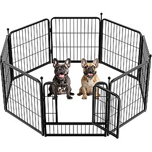 FXW Instant Outdoor Dog Playpen, Black, 24-in, 8-panel