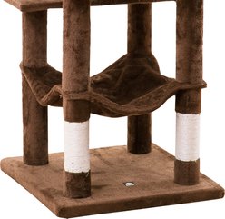 MWPO 63.8-in Multi-Level Cat Tree with Condo & Hammock, Brown slide 2 of 9