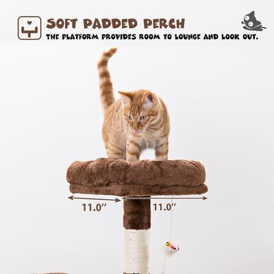 Show full view: MWPO 63.8-in Multi-Level Cat Tree with Condo & Hammock, Brown slide 3 of 11