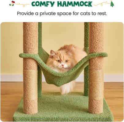 Show full view: MWPO 63.8-in Multi-Level Cat Tree with Condo & Hammock, Green slide 7 of 11