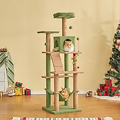 MWPO 63.8-in Multi-Level Cat Tree with Condo & Hammock, Green slide 1 of 9
