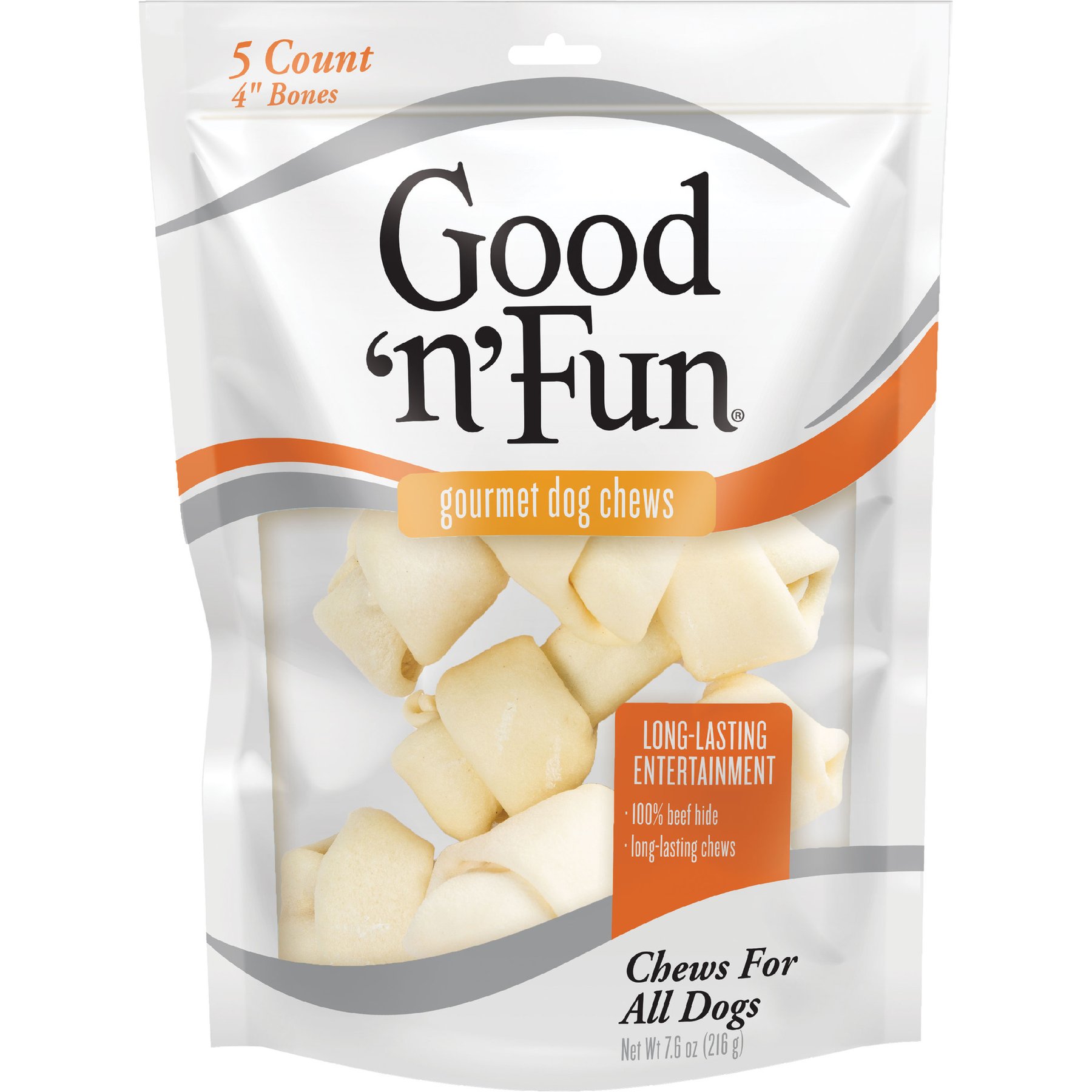 Good 'n' Fun Rawhide 4-in Dog Chews, 5 count