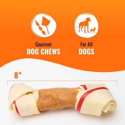 Show full view: Good 'n' Fun Triple Flavor 8-in Pork, Beef & Chicken Dog Treat Chew Bones, 1 count slide 5 of 7