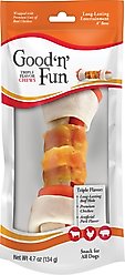 Good 'n' Fun Triple Flavor 8-in Pork, Beef & Chicken Dog Treat Chew Bones, 1 count