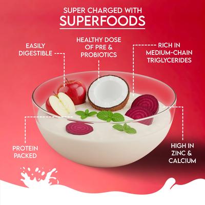 Show full view: Pawfect Nature's Sip Camel Milk Powder with Apple, Coconut, Beetroot & Mint Grain-Free Dog Food Topper & Liquid Treat, 5.29-oz carton slide 4 of 10