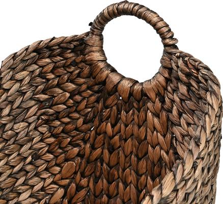 Show full view: happimess Nellie Farmhouse Classic Handwoven Hyacinth Storage Boat Baskets with Handles, Brown, 3 count slide 6 of 7