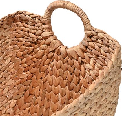 Show full view: happimess Nellie Farmhouse Classic Handwoven Hyacinth Storage Boat Baskets with Handles, Natural, 3 count slide 6 of 7