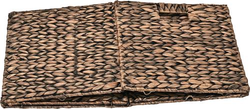 Show full view: happimess Bryce 12.6" Classic Farmhouse Handwoven Hyacinth Collapsible Storage Cube Baskets with Handles, Brown, 5 count slide 5 of 7
