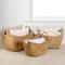 Show in main carousel: happimess Nellie Farmhouse Classic Handwoven Hyacinth Storage Boat Baskets with Handles, Natural, 3 count slide 2 of 7