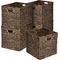 Show in main carousel: happimess Bryce 12.6" Classic Farmhouse Handwoven Hyacinth Collapsible Storage Cube Baskets with Handles, Brown, 5 count slide 1 of 7