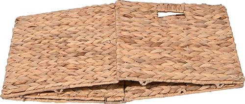 Show full view: happimess Bryce 12.6" Classic Farmhouse Handwoven Hyacinth Collapsible Storage Cube Baskets with Handles, Natural, 5 count slide 6 of 8
