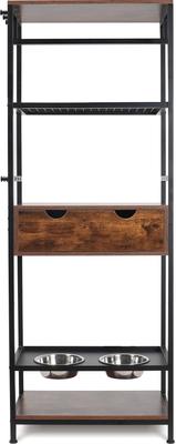 Show full view: Yafylly 3 Height Adjustable Feeding Station Elevated Dog Bowls, Brown slide 4 of 9