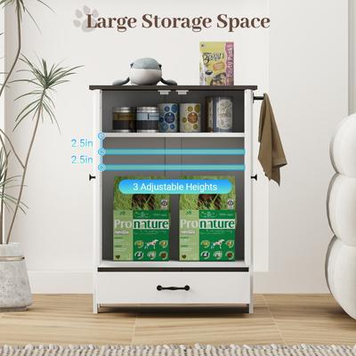 Show full view: Yafylly Feeding Station with Storage Elevated Dog Bowl, White slide 9 of 10