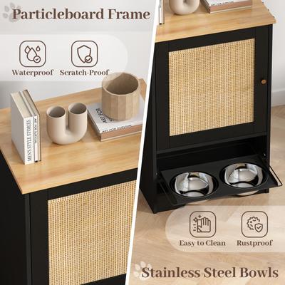 Show full view: Yafylly Feeding Station with Storage Cabinet Elevated Dog Bowl slide 8 of 9