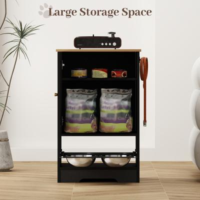 Show full view: Yafylly Feeding Station with Storage Cabinet Elevated Dog Bowl slide 7 of 9