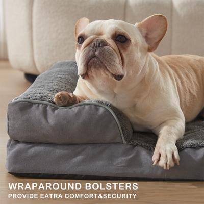 Show full view: LFC PETS Waterproof Orthopedic Bolster Dog & Cat Sofa Bed with Removable Cover, Dark Grey, X-Large slide 5 of 9