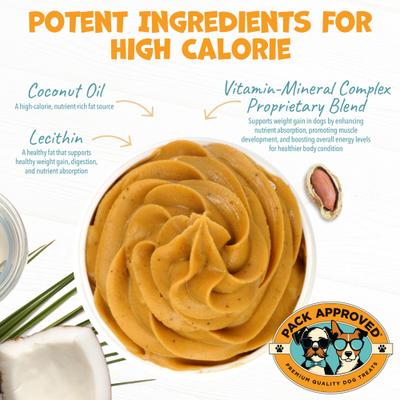 Show full view: Pack Approved High Calorie Peanut Butter Supplement for Dogs, 8.46-oz slide 5 of 8