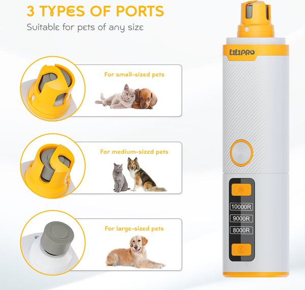 LILIPRO PG102 Cordless 3-Speed Nail Grinder for Large Pets
