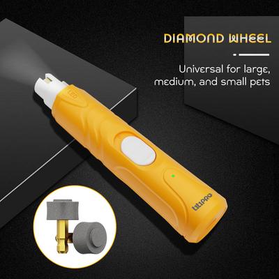 Show full view: LILIPRO PG100BA Cordless 2-Speed Nail Grinder for Dogs & Cats, Yellow & White slide 3 of 8