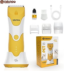 LILIPRO PT303 Cordless Hair Grooming Clipper Kit for Dogs & Cats, Yellow slide 2 of 7