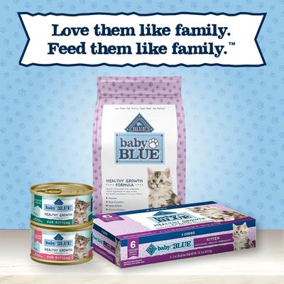 Show full view: Blue Buffalo Baby Blue Healthy Growth Formula Grain-Free High Protein Chicken Recipe Kitten Wet Food, 3-oz cans, case of 24 slide 9 of 10