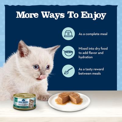 Show full view: Blue Buffalo Baby Blue Healthy Growth Formula Grain-Free High Protein Chicken Recipe Kitten Wet Food, 3-oz cans, case of 24 slide 7 of 10