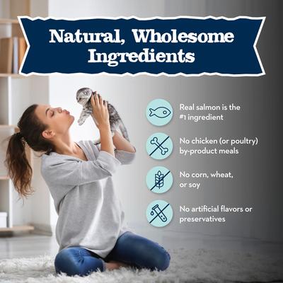Show full view: Blue Buffalo Baby Blue Healthy Growth Formula Grain-Free High Protein Salmon Recipe Kitten Wet Food, 3-oz cans, case of 24 slide 7 of 10