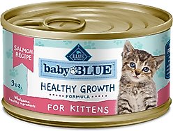 Blue Buffalo Baby Blue Healthy Growth Formula Grain-Free High Protein Salmon Recipe Kitten Wet Food, 3-oz cans, case of 24