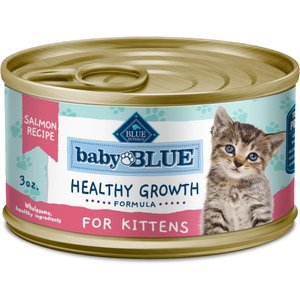 Blue Buffalo Baby Blue Healthy Growth Formula Grain-Free High Protein Salmon Recipe Kitten Wet Food, 3-oz cans, case of 24