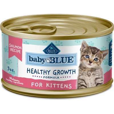 Blue Buffalo Blue Buffalo Baby Blue Healthy Growth Formula Grain-Free High Protein Salmon Recipe Kitten Wet Food, 3-oz cans, case of 24