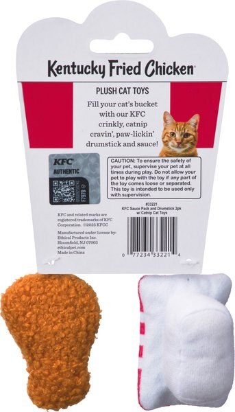 Spot Kentucky Fried Chicken Sauce Count\/Drumstick Cat Toy w/ Catnip