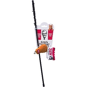 Spot Kentucky Fried Chicken Sauce Count & Drumstick Wand Cat Toy w/ Catnip