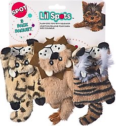 Spot Ethical Products Spot Lil Spots Flat Cats Dog Toy, 3 count