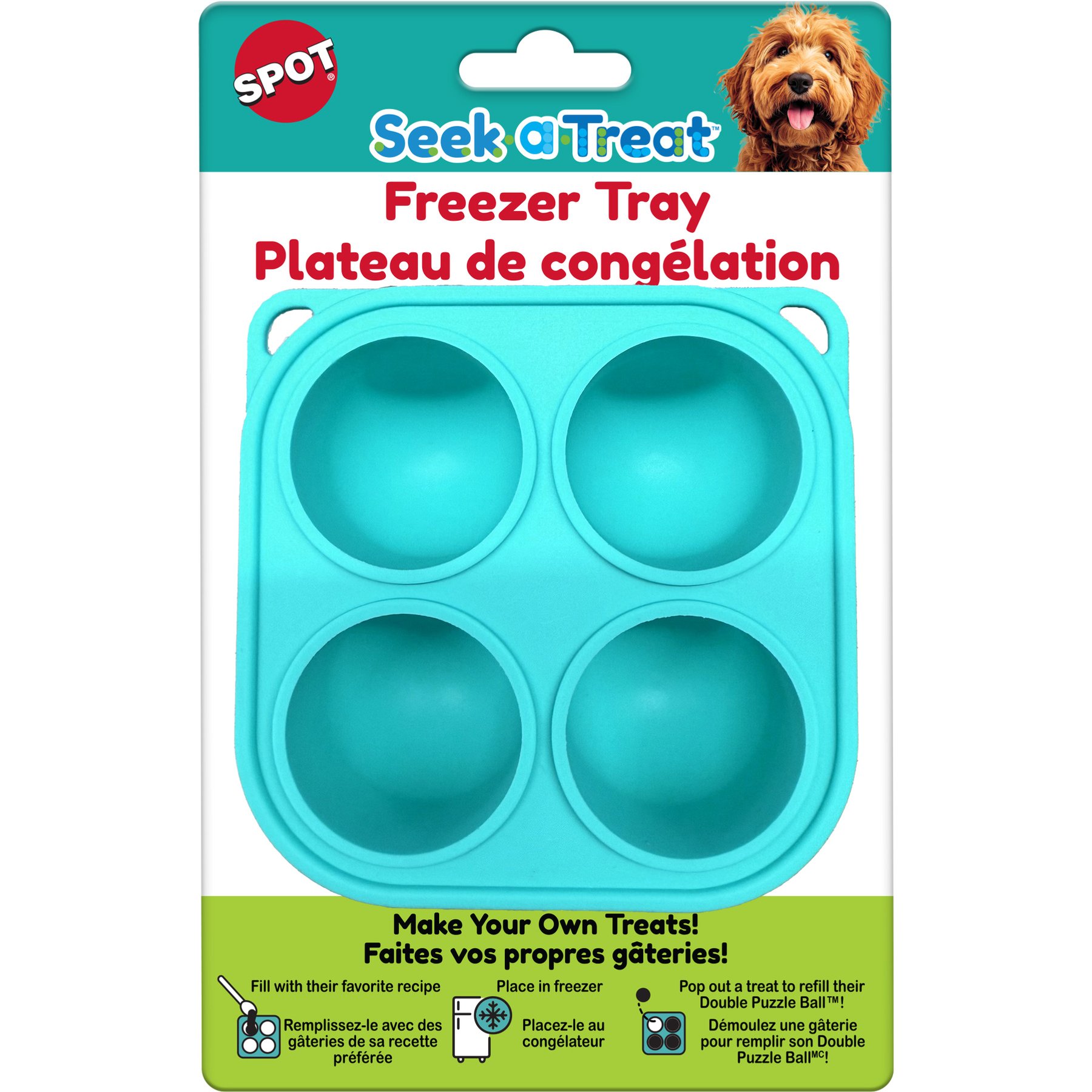 Spot Ethical Products Spot Seek A Treat Freezer Tray Dog Toy, 4.5-in