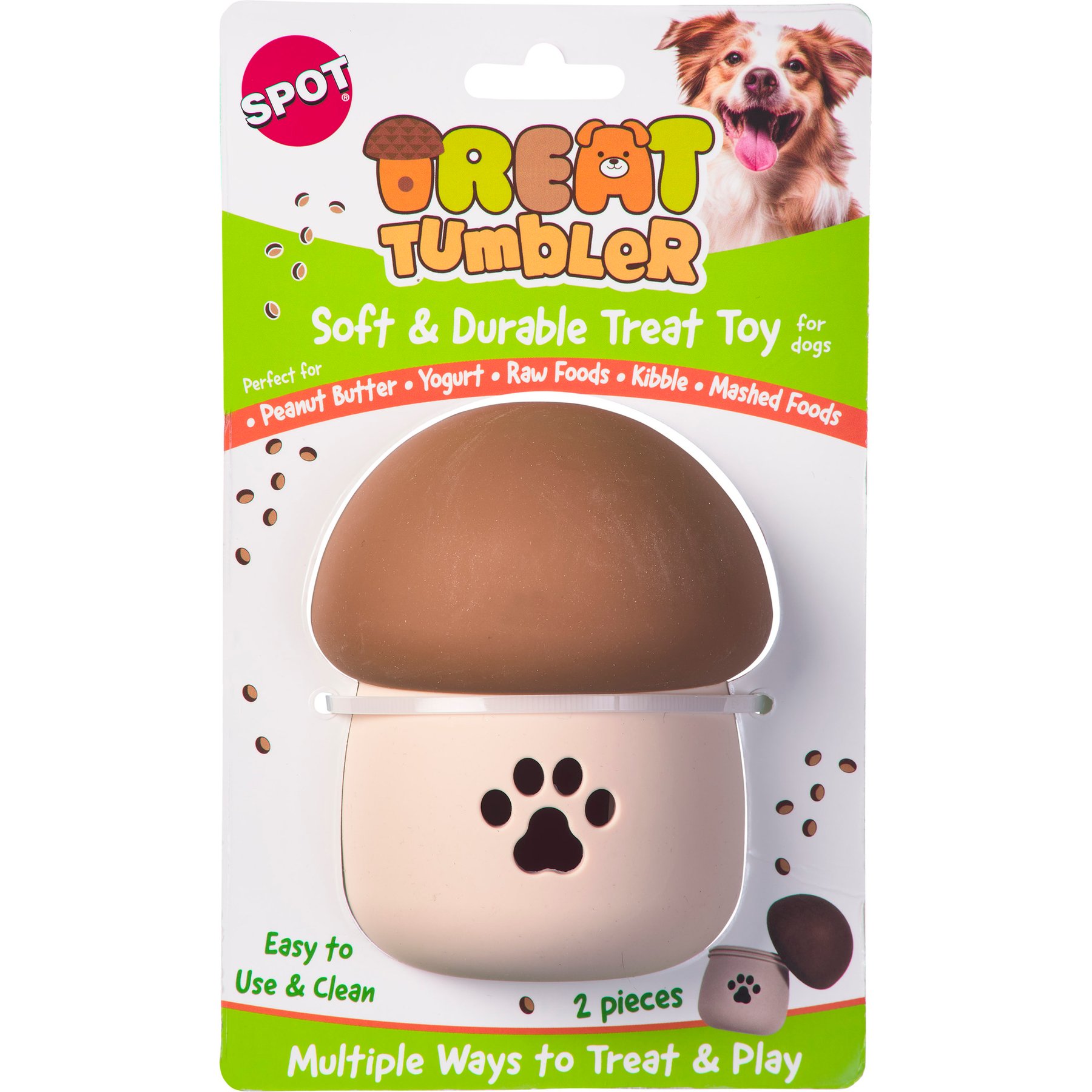 Spot Ethical Products Spot Treat Tumbler Mushroom Dog Toy, 5-in