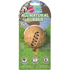 Spot Ethical Products Spot Love The Earth Natural Rubber Treat Ball Dog Toy, 3-in