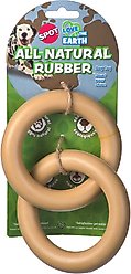 Spot Ethical Products Spot Love The Earth Natural Rubber Double Ring Dog Toy, 7.5-in