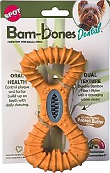 Spot Ethical Products Spot Bambone Denatl Bridge Peanut Butter Dog Toy, 6-in