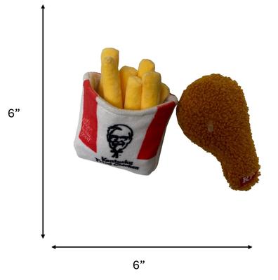 Show full view: Spot Kentucky Fried Chicken Plush Fries & Drumette Dog Toy, 2 count slide 4 of 5