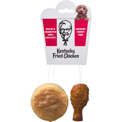 Spot Spot Kentucky Fried Chicken Vinyl Biscuit Drumstick Dog Toy, 3-in