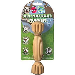 Spot Ethical Products Spot Love The Earth Natural Rubber Groovy Bone Dog Toy, 7-in