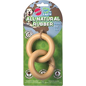 Spot Ethical Products Spot Love The Earth Natural Rubber Double Ring Dog Toy, 5.5-in