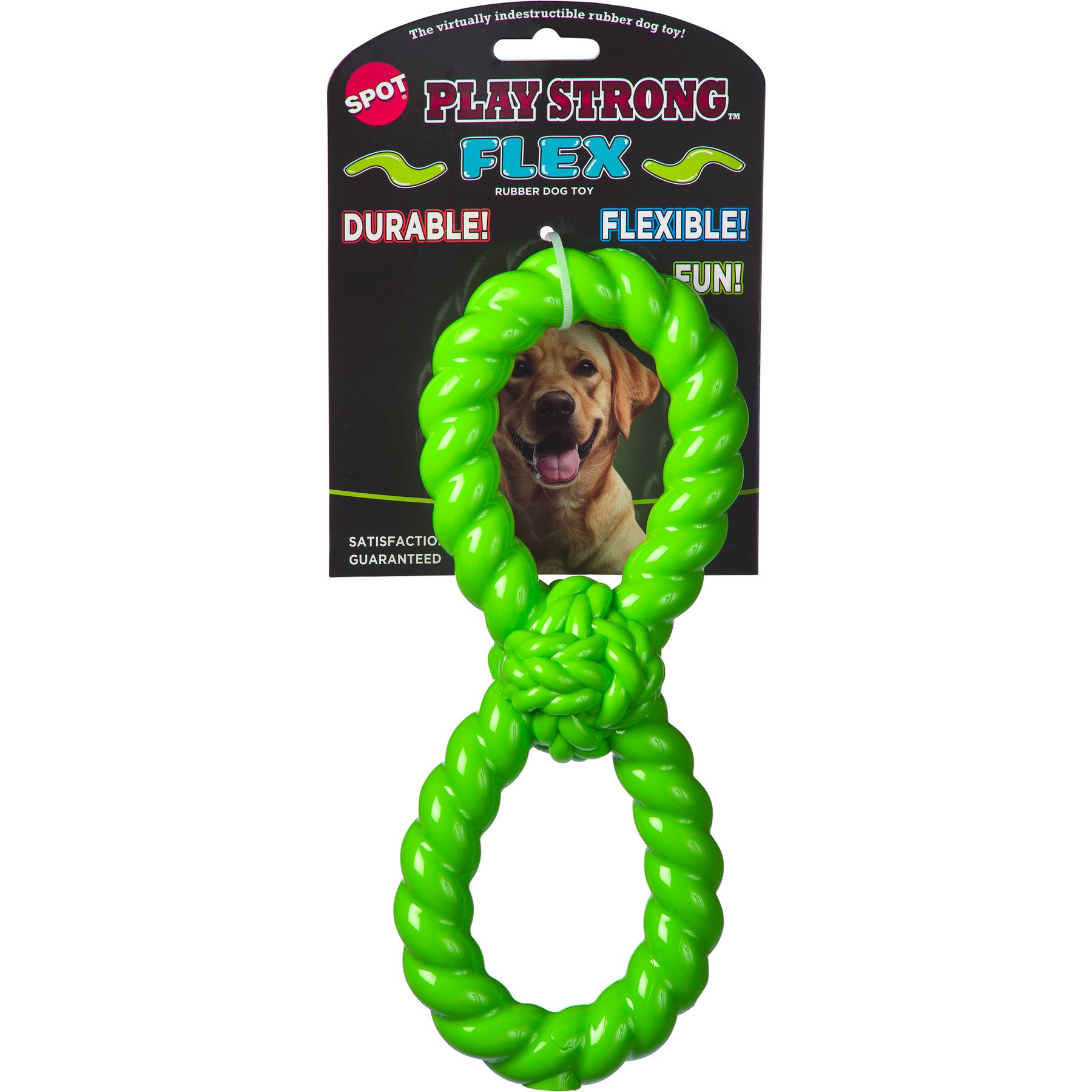 Spot Ethical Products Spot Play Strong Flex Figure-8 Dog Toy, 10-in