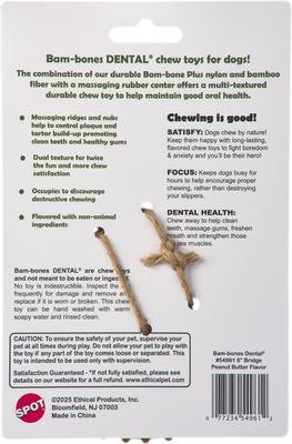 Show full view: Spot Ethical Products Spot Bambone Denatl Bridge Peanut Butter Dog Toy, 6-in slide 2 of 4