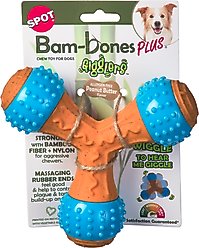 Spot Ethical Products Spot Bambone+ Gigler Tripod Peant Butter Dog Toy, 6-in