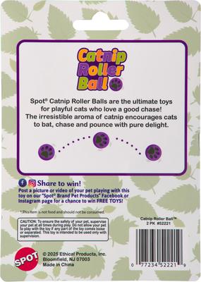 Show full view: Spot Ethical Products Spot Catnip Roller Ball Cat Toy, 2 count slide 2 of 4