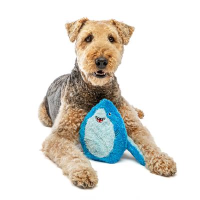 Show full view: GURU Hide-A-Tail Shark Crinkle & Squeak Puzzle Dog Toy, Medium slide 4 of 5