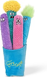 GURU Fry Guys Squeaky Crinkle Plush Dog Toys Set, Large, 5 count