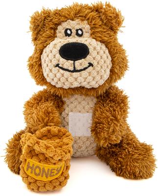 Show full view: GURU Loveys Bear Plush Interactive Squeak Dog Toy slide 4 of 5