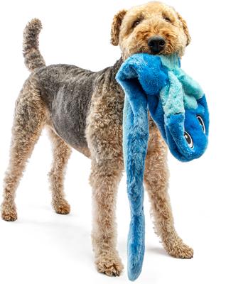 Show full view: GURU Hide-A-Tail Blue Snake Crinkle & Squeak Puzzle Dog Toy, Large slide 4 of 5